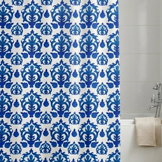 Blue French Toile Pattern Shower Curtain (Creator Uploaded)