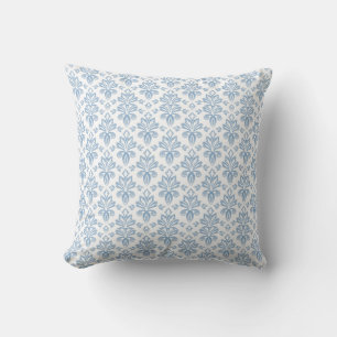 Blue French Toile Pattern Throw Pillow