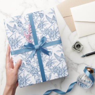 Blue French Toile Wrapping Paper