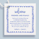 Blue French Wedding Welcome Gift Bag Basket Favor Tags<br><div class="desc">French Blue Wedding Welcome Gift Bag Basket Favor Tags</div>