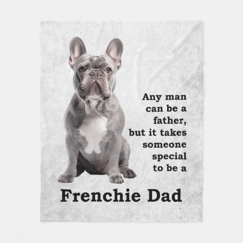 Blue Frenchie Dad Fleece Blanket