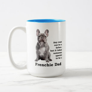 Blue Frenchie Dad Two-Tone Coffee Mug