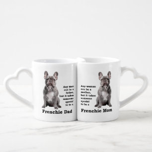 Blue Frenchie Mom and Dad Coffee Mug Set