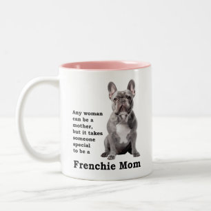 Blue Frenchie Mom Two-Tone Coffee Mug