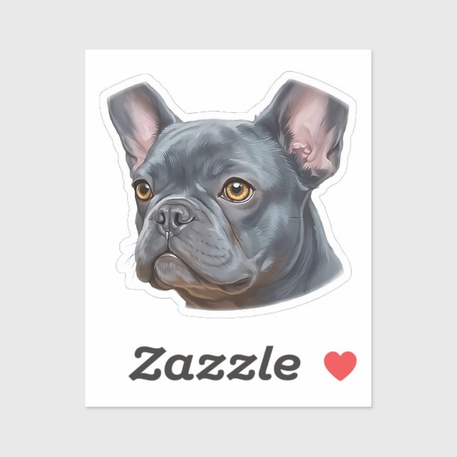  Blue Frenchie Portrait Painterly Sticker (Sheet)