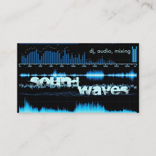 blue frequency waves DJ/producer business card