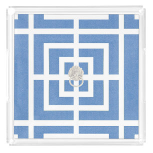 Blue Fret with Lion's Head Acrylic Tray