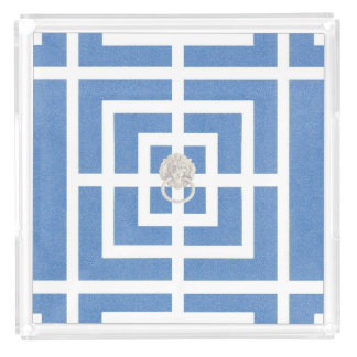 Blue Fret with Lion's Head Acrylic Tray