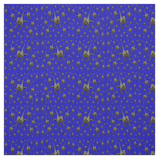 Blue Frill Neck Lizard Pattern, Fabric
