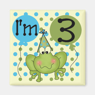 Blue Frog 3rd Birthday Tshirts and Gifts Magnet