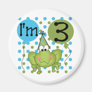 Blue Frog 3rd Birthday Tshirts and Gifts Magnet