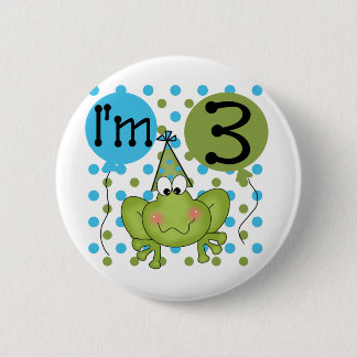 Blue Frog 3rd Birthday Tshirts and Gifts Pinback Button