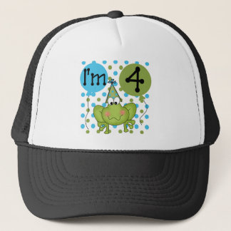 Blue Frog 4th Birthday Tshirts and Gifts Trucker Hat