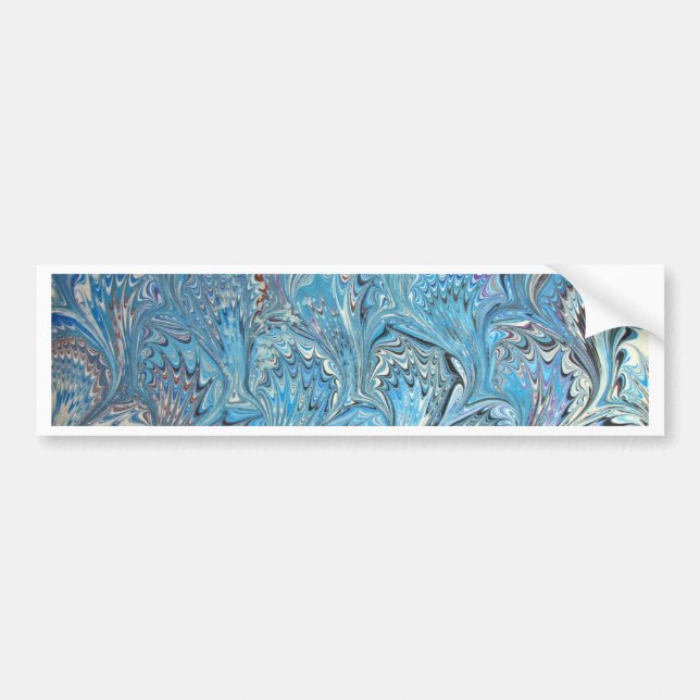 Blue Frog Feet Water Marbling Bumper Sticker (Front)
