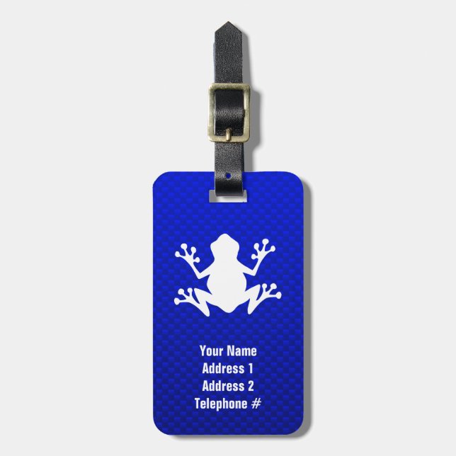 Blue Frog Luggage Tag (Front Vertical)