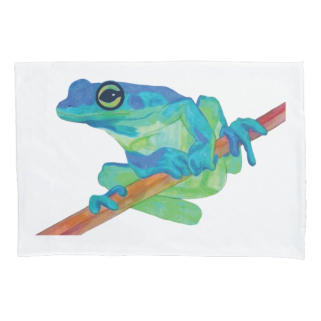 Blue Frog Pillow Case (Front)