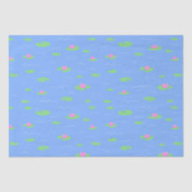 Blue Frog Pond With Lily Pad Print Tissue Paper