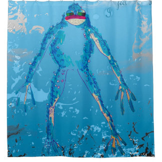Blue Frog Wild Animal Lover Perfect Gift Ideas Shower Curtain