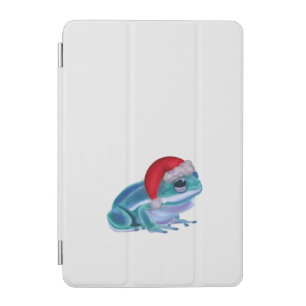 Blue frog with Santa hat. iPad Mini Cover