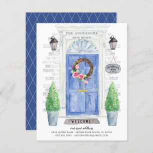 Blue Front Door Moving Announcement