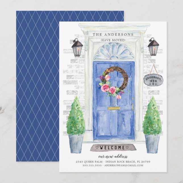 Blue Front Door Moving Announcement (Front/Back)