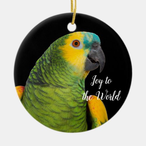 Blue_fronted Amazon Parrot Black Ceramic Ornament