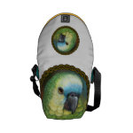 Blue Fronted Amazon Parrot Realistic Painting Messenger Bag