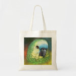 Blue Fronted Amazon Parrot Realistic Painting Tote Bag