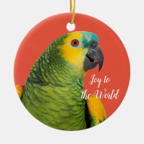 Blue_fronted Amazon Parrot Red Ceramic Ornament