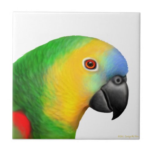 Blue Fronted Amazon Parrot Tile