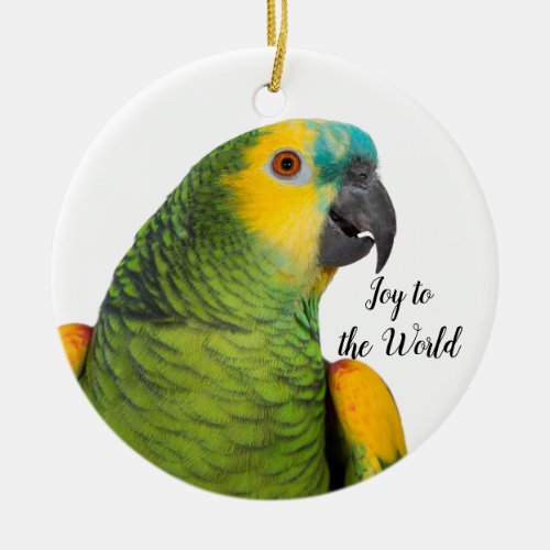 Blue_fronted Amazon Parrot White Ceramic Ornament