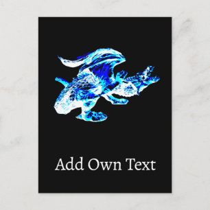 Blue Frost Dragon Holiday Postcard