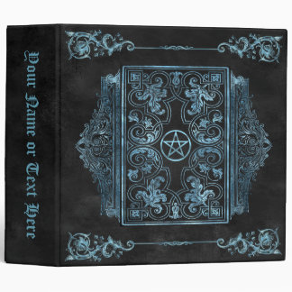 Blue Frost Flourish Gothic Grimoire 3 Ring Binder