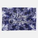 Blue Frost Pattern. «Merry Christmas!» Hand Towel