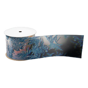 Blue Frost Winter Christmas Morning Satin Ribbon
