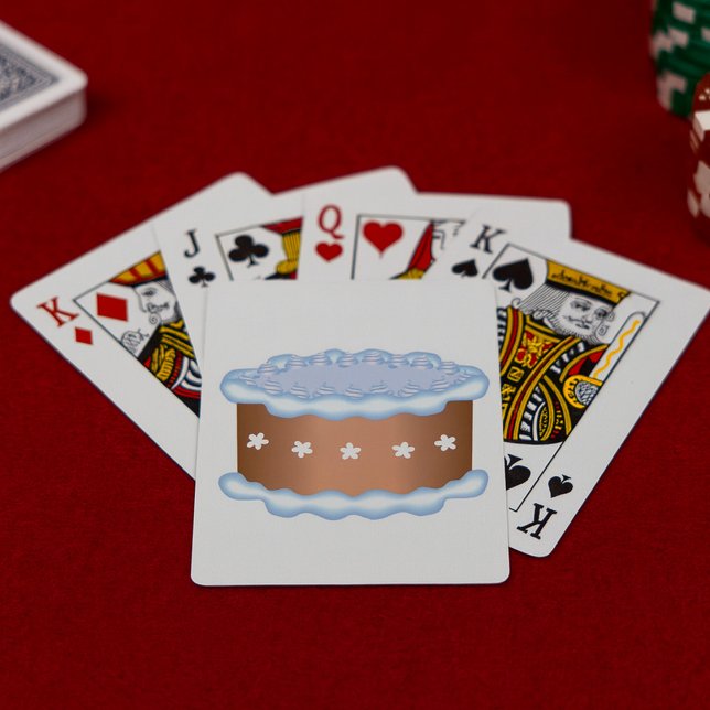 Blue Frosted Cake Bakery Dessert Poker Cards (Creator Uploaded)