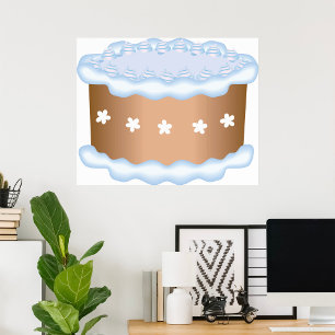 Blue Frosted Cake Bakery Dessert Poster