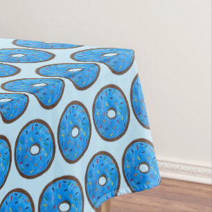 Blue Frosted Donut Doughnut Rainbow Sprinkles Tablecloth