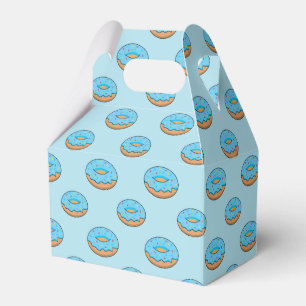Blue Frosted Donut with Sprinkles Cartoon Favor Boxes
