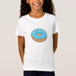 Blue Frosted Donut with Sprinkles Cartoon T-Shirt