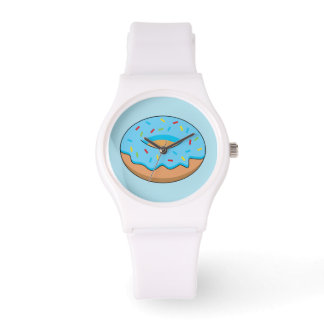 Blue Frosted Donut with Sprinkles Cartoon Watch