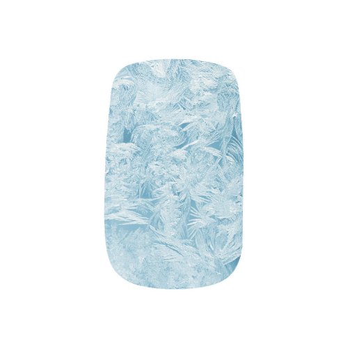 Blue Frosted Nail Art