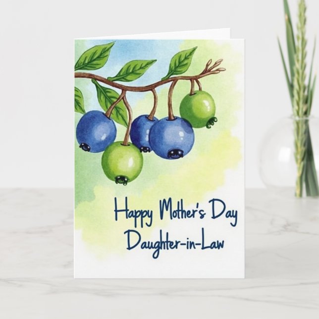 Blue Fruit Mothers Day Design Card (Front)