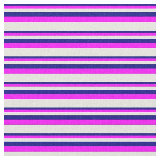 Blue, Fuchsia, and Beige Striped/Lined Pattern Fabric