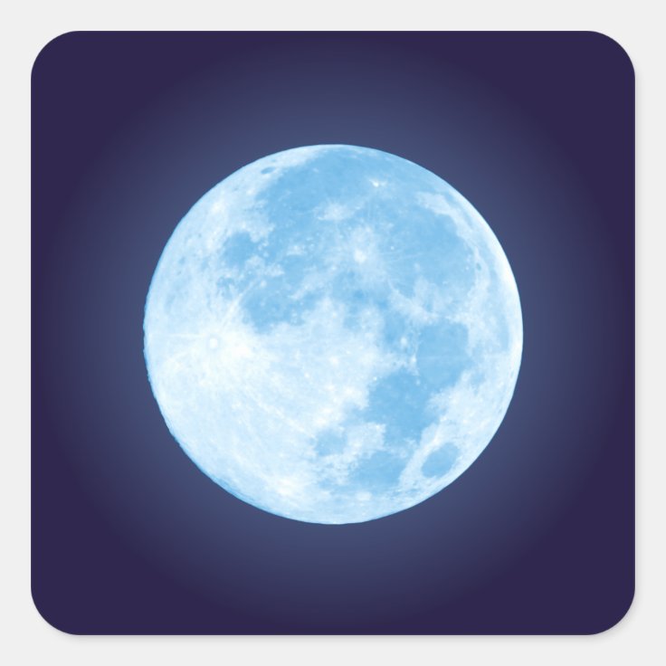 Blue Full Moon Sticker | Zazzle