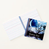 Blue Full Moon Tree Silhouette Notebook (Inside)