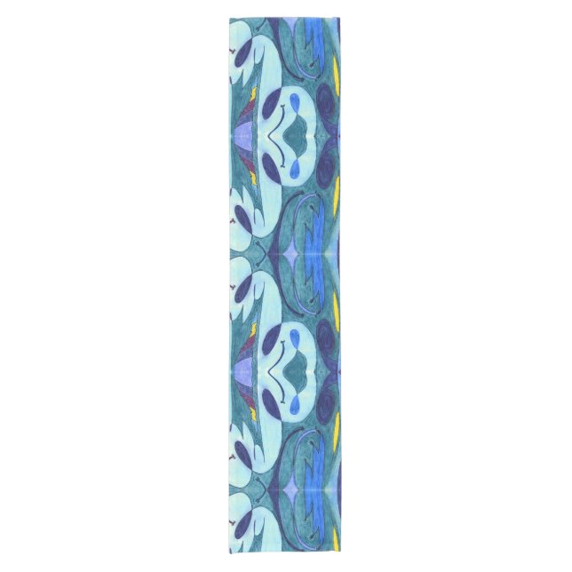 Blue Fumes Short Table Runner (Front)
