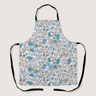 blue fun breast apron