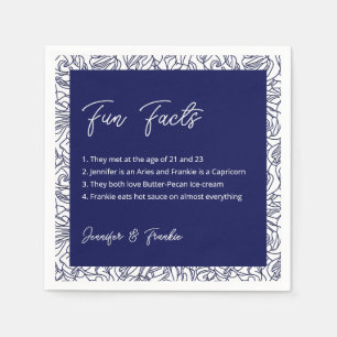 Blue Fun Facts Cocktail Napkins