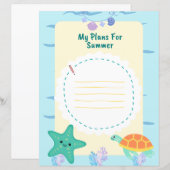 Blue Fun Kids Summer Vacation Plan Worksheet (Front/Back)